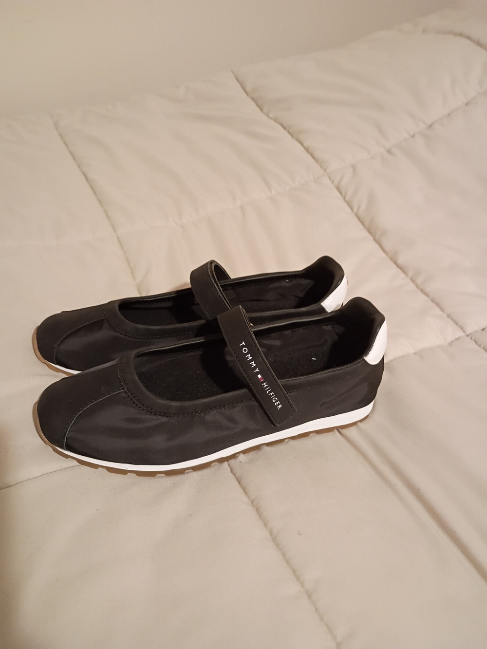 Tommy Hilfiger Black and White Mary Jane Slip-On Flats